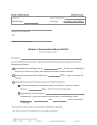 Document preview: Form DIV815 Affidavit of Default (With Children) - Minnesota