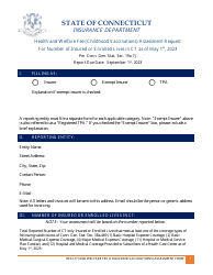 Health and Welfare Fee (Childhood Vaccinations) Assessment Request - Connecticut