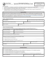 Document preview: State Form 53019 (FCD-A) Application for Foster Care Donation Credit - Indiana