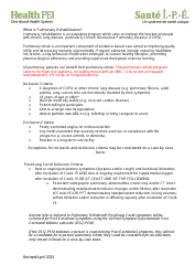 Referral Form - Pulmonary Rehabilitation Program - Rhode Island, Page 2