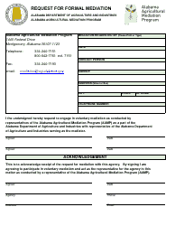 Document preview: Equest for Formal Mediation - Alabama Agricultural Mediation Program - Alabama