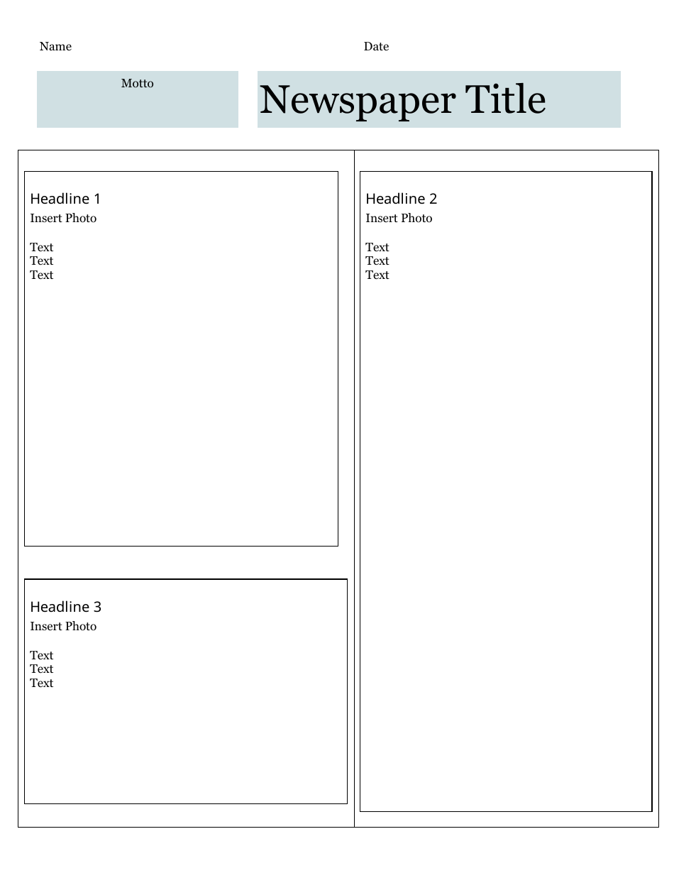 Newspaper Headline Template Download Printable PDF Templateroller