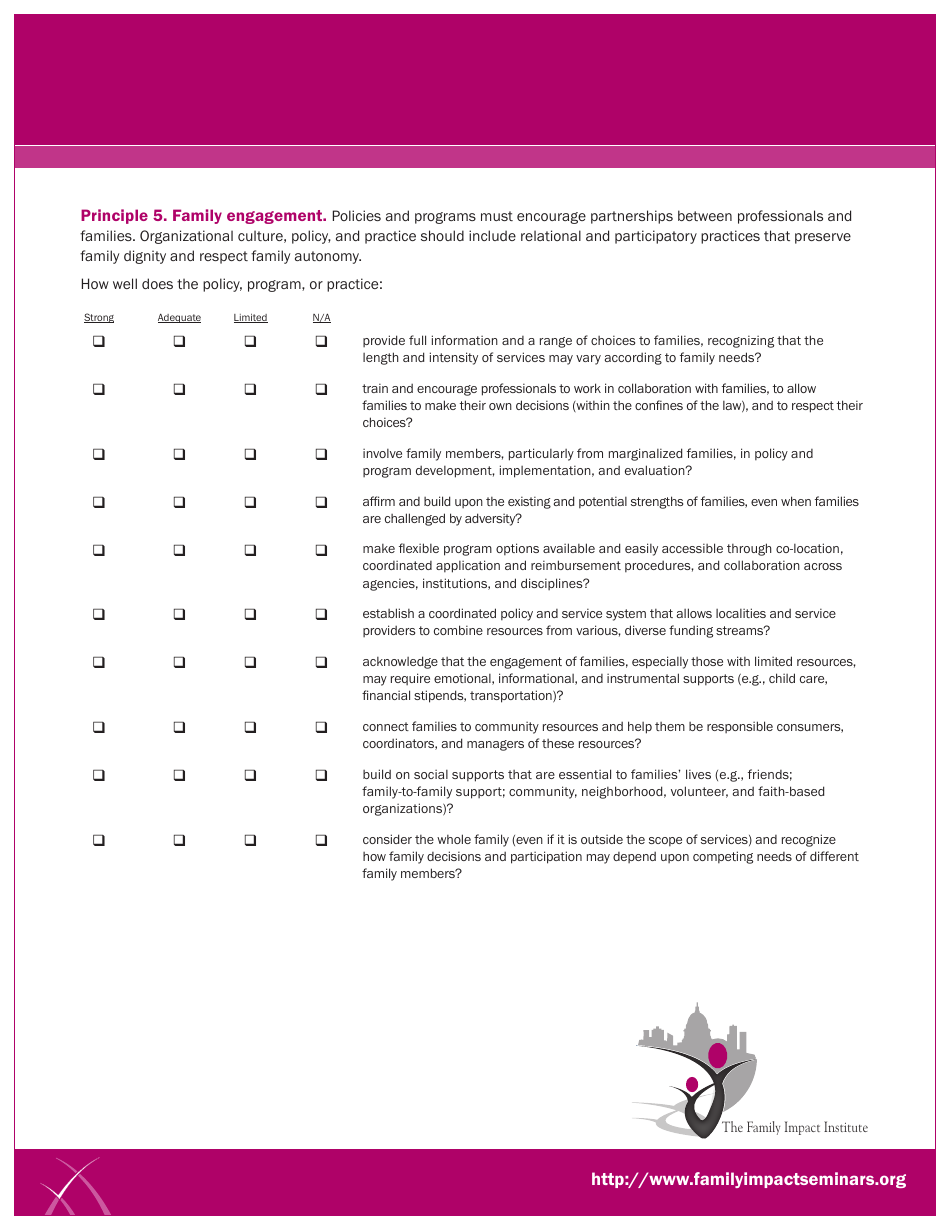 Family Impact Analysis Checklist Template - the Family Impact Institute, Page 4