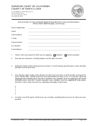 Form CV-5000 Application to Civil Division Mediation &amp; Neutral Evaluation Panels - County of Santa Clara, California