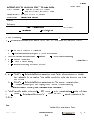 Document preview: Form SC8016 Small Claims Order - County of Santa Clara, California