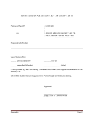 Appendix B Motion to Proceed in Forma Pauperis With Affidavit and Supporting Documentation - Butler County, Ohio, Page 6