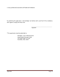 Appendix F Mediator Qualification Questionnaire - Butler County, Ohio, Page 2