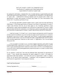 Appendix G Application for Approval as Indigent Criminal Defense Counsel - Butler County, Ohio, Page 3