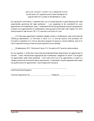 Appendix G Application for Approval as Indigent Criminal Defense Counsel - Butler County, Ohio, Page 6