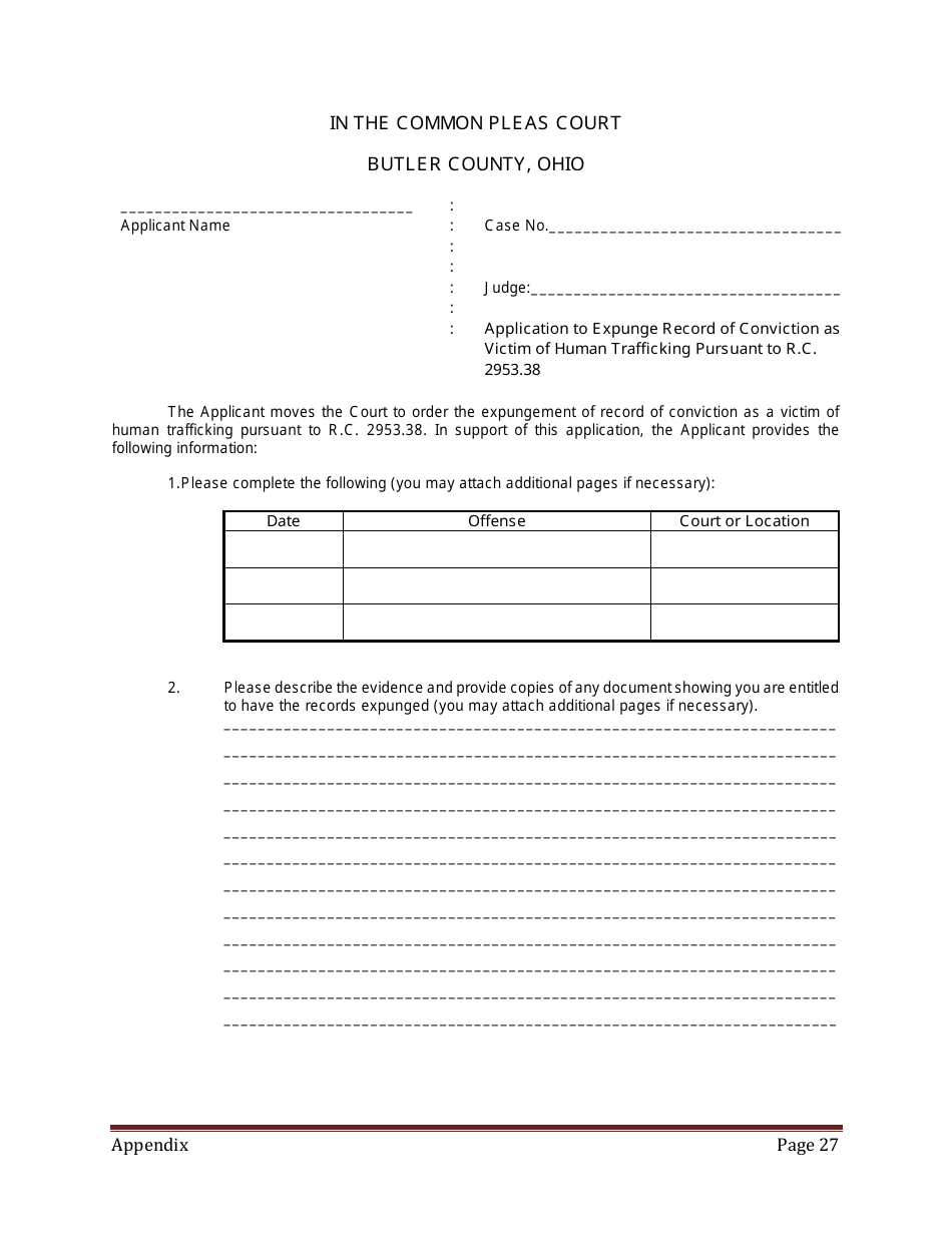 Appendix H Application to Seal Record - Butler County, Ohio, Page 5