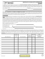 Document preview: Form MV-262I Certification of Supervised Driving - New York (Italian)