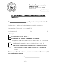 Document preview: Solicitud Para Liberar Cuenta De Gravamen Mecanico - County of Suffolk, New York (Spanish)