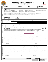 Document preview: Form F5 Academy Training Application - Oregon