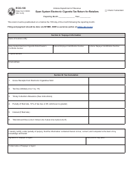 Form ECG-103 (State Form 53089) Open System Electronic Cigarette Tax Return for Retailers - Indiana