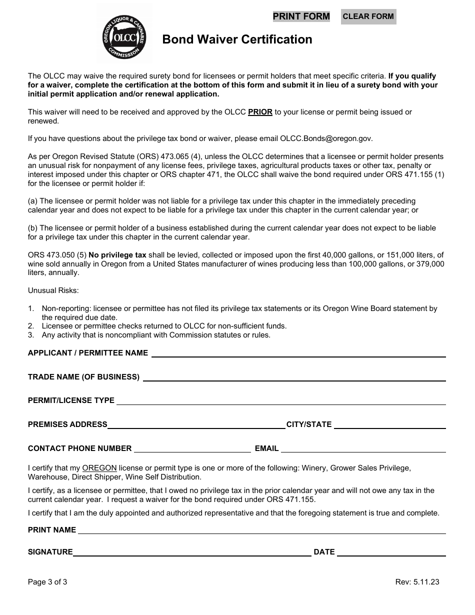 Direct Shipper Permit Application and Agreement for Licensees Outside of Oregon - Oregon, Page 3