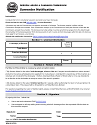 Surrender Notification - Oregon