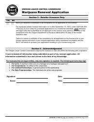 Form MJ20-1003 Marijuana Renewal Application - Oregon, Page 2
