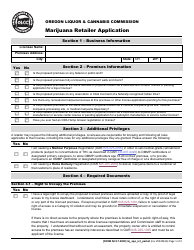 Form MJ17-5020 Marijuana Retailer Application - Oregon, Page 2