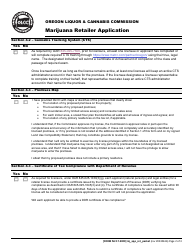 Form MJ17-5020 Marijuana Retailer Application - Oregon, Page 3