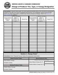 Form MJ16-8060 Change in Producer Tier, Type, or Canopy Designations - Oregon, Page 3