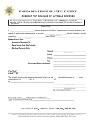 Document preview: Request for Release of Juvenile Records - Florida