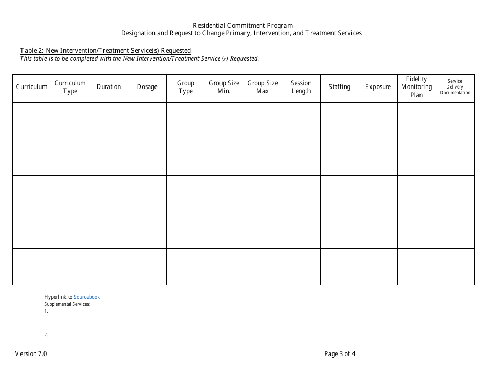 Designation and Request to Change Primary, Intervention, and Treatment Services - Florida, Page 3