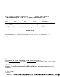 Document preview: Form RW13-8 Joint Use Agreement - Southern California Edison Company - California