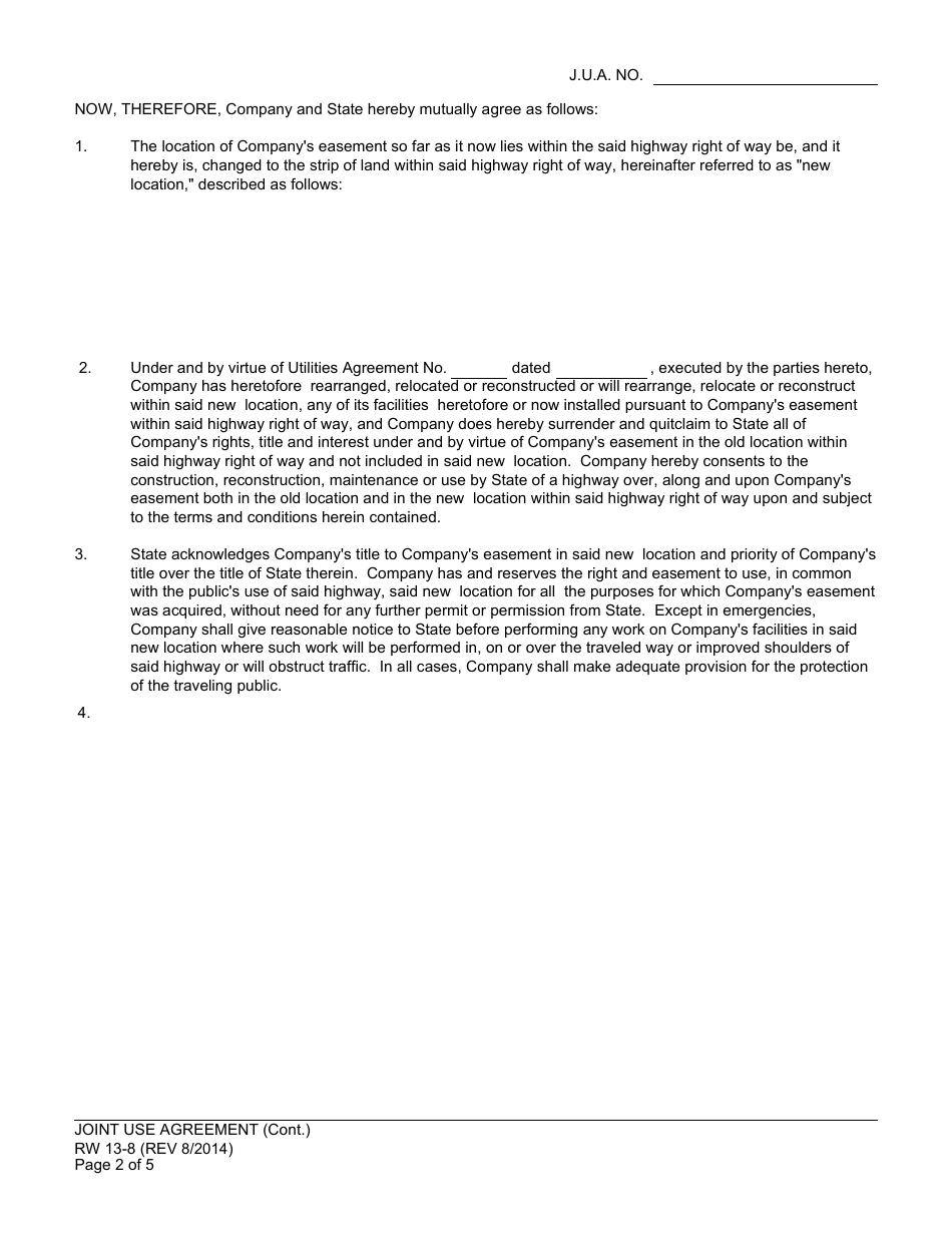 Form RW13-8 Joint Use Agreement - Southern California Edison Company - California, Page 2