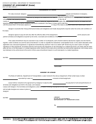 Document preview: Form RW15-07 Consent of Assignment (Relief) - California