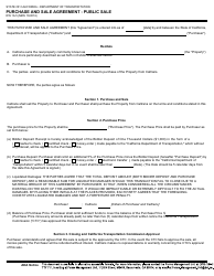 Document preview: Form RW16-5 Purchase and Sale Agreement - Public Sale - California