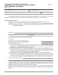 Document preview: Form RW16-9 Agreement for the Purchase of Real Property (Sale to Present Occupants) - California
