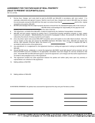Form RW16-9 Agreement for the Purchase of Real Property (Sale to Present Occupants) - California, Page 2
