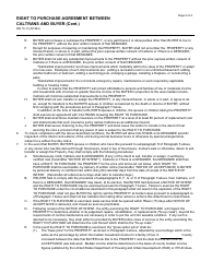 Form RW16-13 Right to Purchase Agreement Between Caltrans and Buyer - California, Page 2