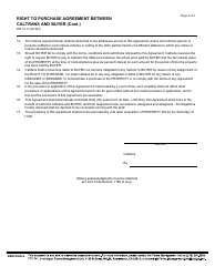 Form RW16-13 Right to Purchase Agreement Between Caltrans and Buyer - California, Page 4