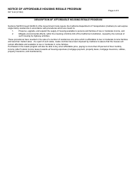 Form RW16-22 Notice of Affordable Housing Resale Program - California, Page 2