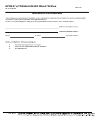 Form RW16-22 Notice of Affordable Housing Resale Program - California, Page 3