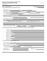 Form RW16-25 Property Information Form - California