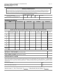 Form RW10-39 Income Certification - California