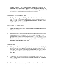 Wholesaler Agency Agreement - Prince Edward Island, Canada, Page 3
