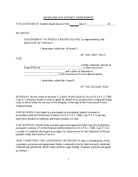 Document preview: Wholesaler Agency Agreement - Prince Edward Island, Canada