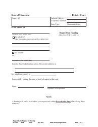 Document preview: Form OFP202 Request for Hearing - Minnesota