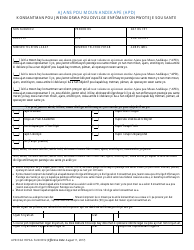 Document preview: APD OGC HIPAA Form 0012 Consent to Obtain or Release Protected Health Information - Florida (Haitian Creole)