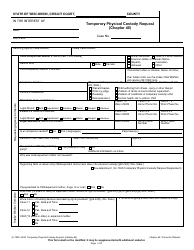 Form JC-1608 Temporary Physical Custody Request (Chapter 48) - Wisconsin