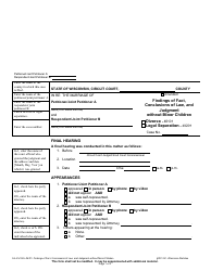 Form FA-4161VA Findings of Fact, Conclusions of Law, and Judgment Without Minor Children - Wisconsin