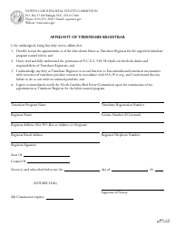Document preview: Form REC1.39 Affidavit of Timeshare Registrar - North Carolina