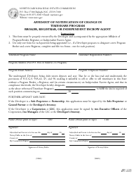 Document preview: Form REC1.39A Affidavit of Notification of Change in Timeshare Program - Broker, Registrar, or Independent Escrow Agent - North Carolina