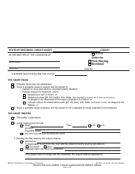 Form ME-910 Order for Final Hearing or Dismissal - Wisconsin