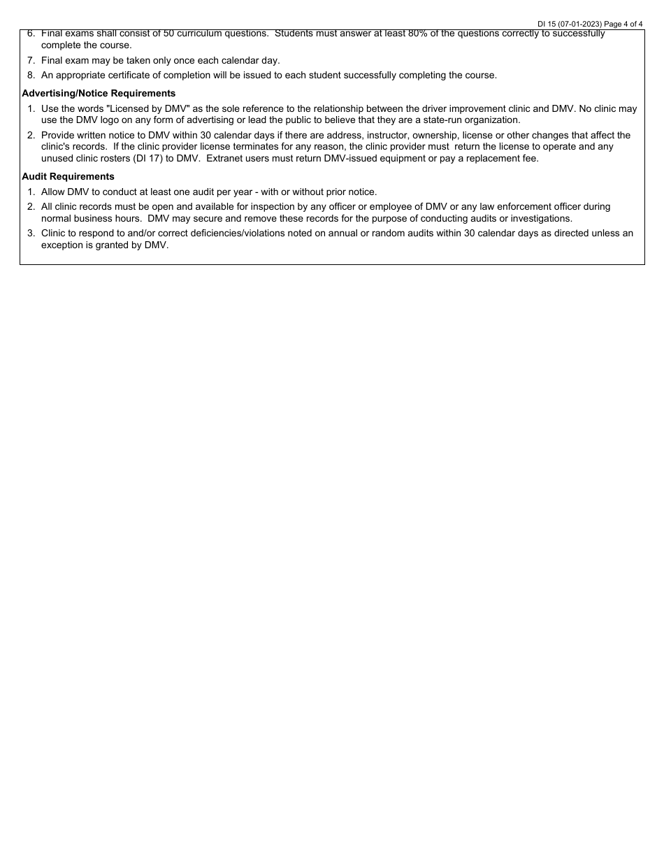 Form DI15 Two-Year License Application - Virginia, Page 4