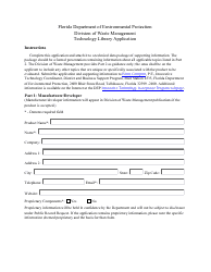 Document preview: Technology Library Application - Florida