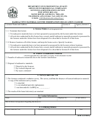 Document preview: Form RAD-14 Radioactive Material License Termination or Location Closure - Louisiana